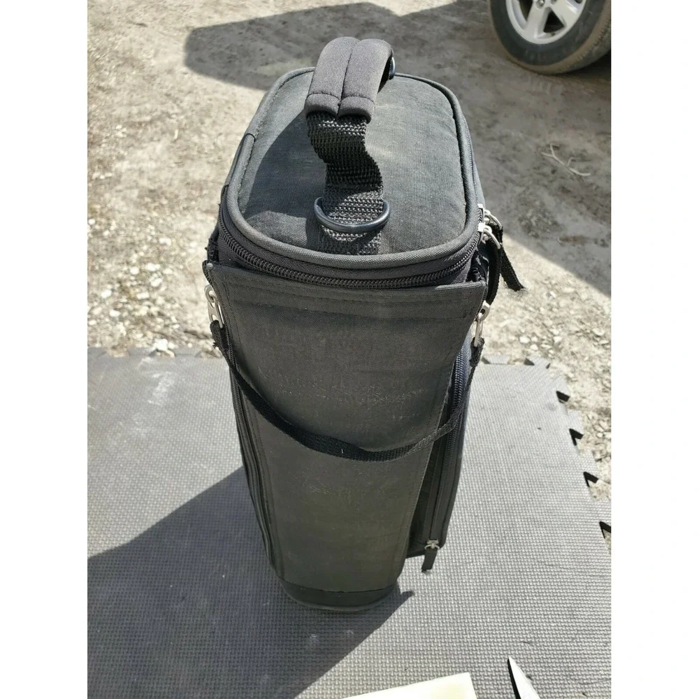 California Innovations Black Insulated Wine Bottle Carrier‎ Bag with 2 Glasses